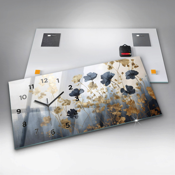Horizontale Uhr mit motiv Abstrakte Blumen