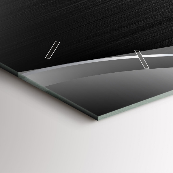 Horizontale Uhr mit motiv Schwarze und silberne Linien