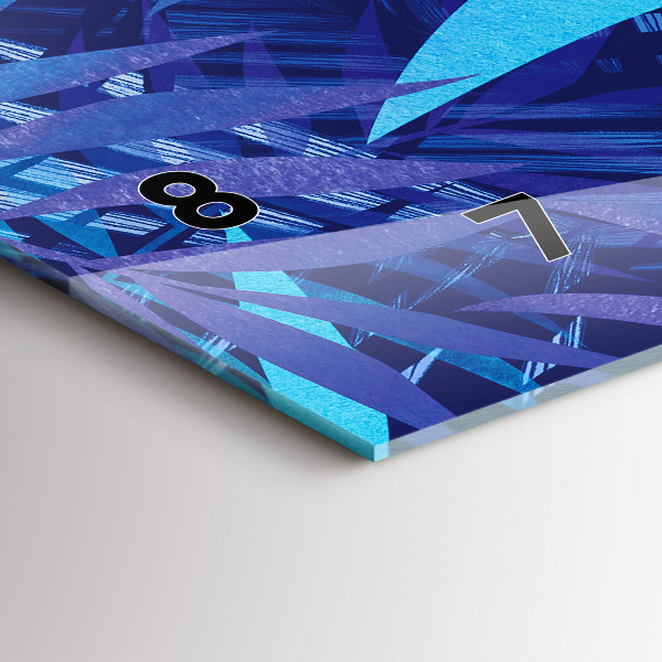 Horizontale Uhr Blaue Blätter