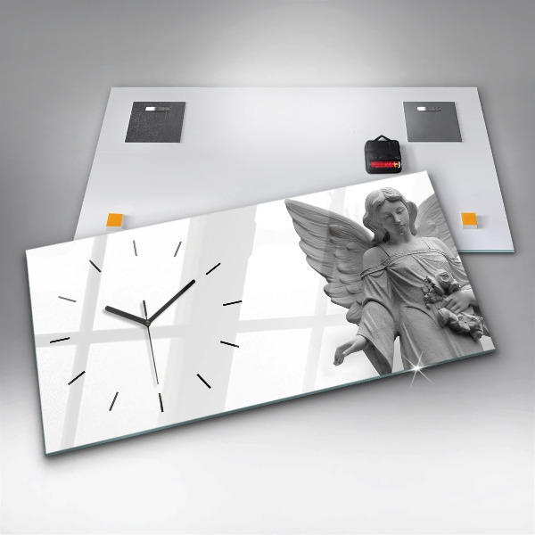 Horizontale Uhr mit motiv Skulptur eines Engels mit Flügeln