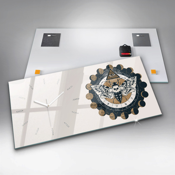 Horizontale Uhr mit motiv Mondphasen und das Auge