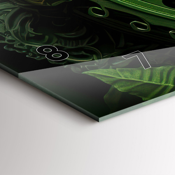 Horizontale Uhr mit motiv Grüner Mechanismus