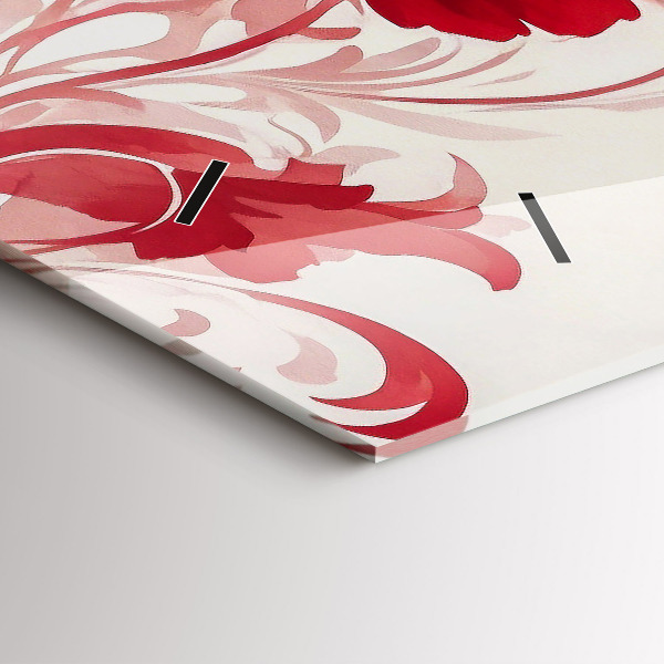 Horizontale Uhr Rote Blumen