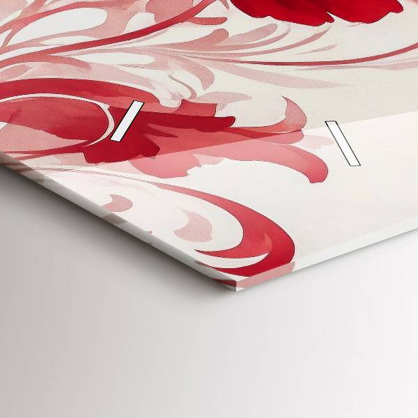 Horizontale Uhr Rote Blumen