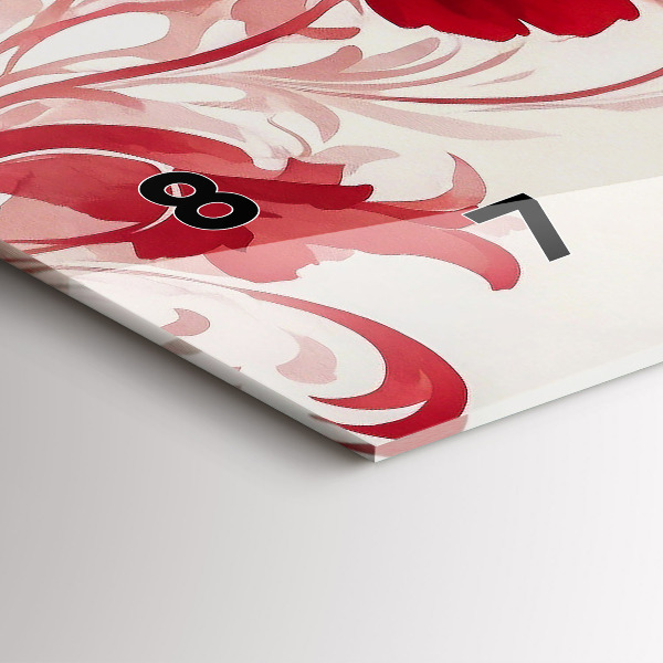 Horizontale Uhr Rote Blumen