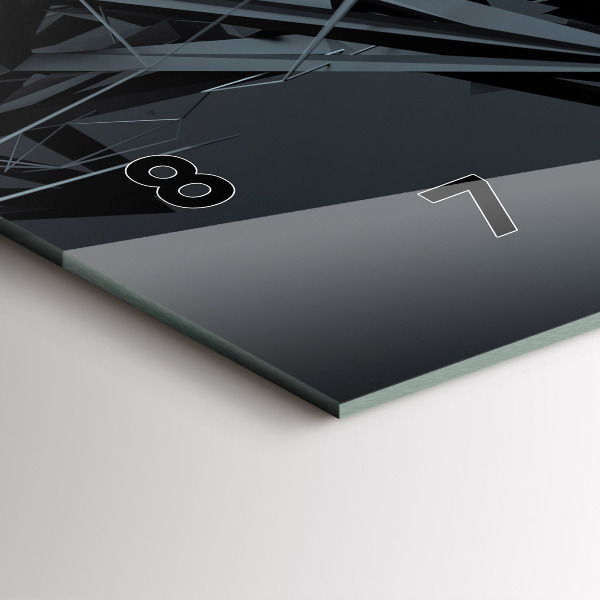 Horizontale Uhr mit motiv Schwarze Abstraktion