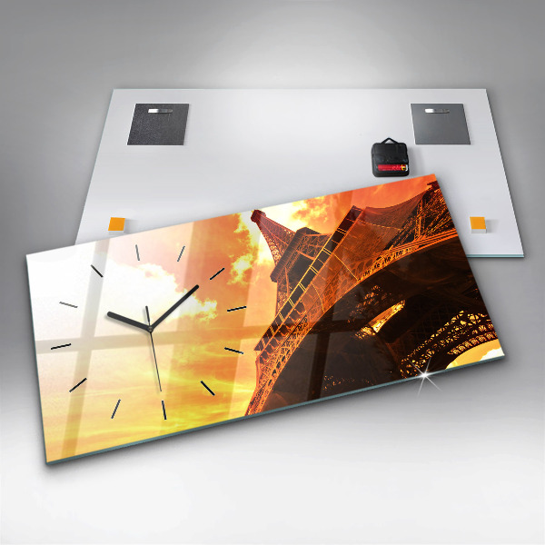 Horizontale Uhr mit motiv Eiffelturm in Paris