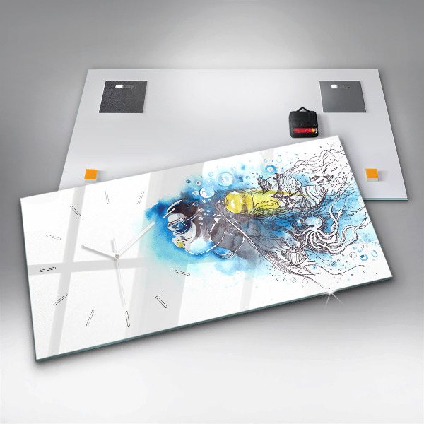 Horizontale Uhr mit motiv Unterwasserleben von Fischen