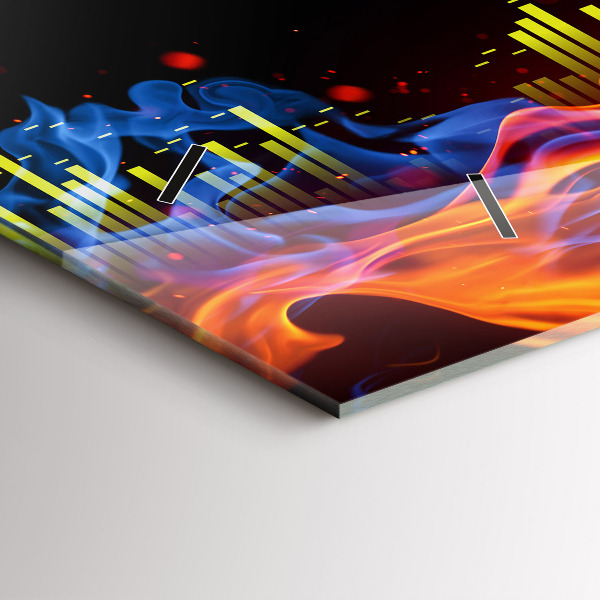 Horizontale Uhr Kopfhörer und Schallwellen