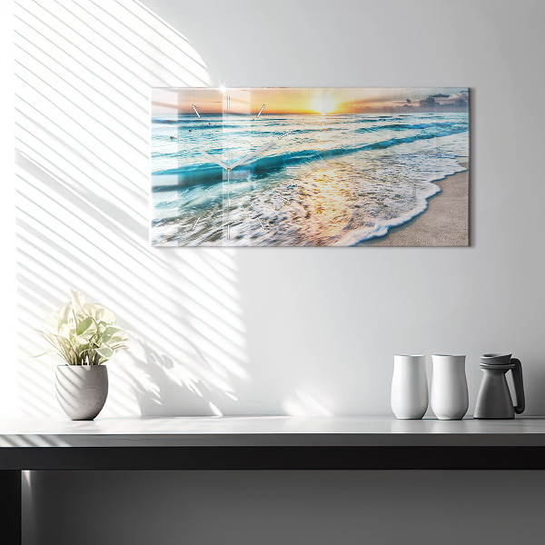 Horizontale Uhr mit motiv Strand, Meer und Sand