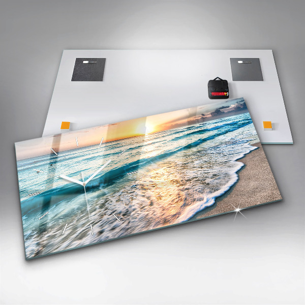 Horizontale Uhr mit motiv Strand, Meer und Sand