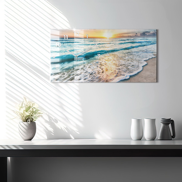 Horizontale Uhr mit motiv Strand, Meer und Sand