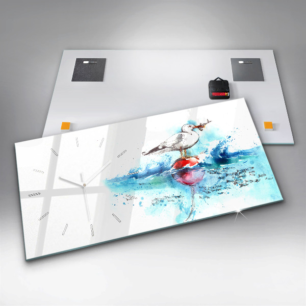 Horizontale Uhr Bemalte Möwe