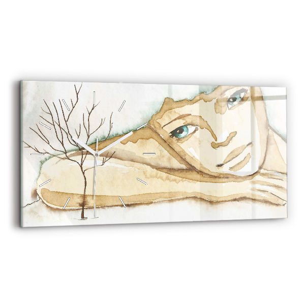 Horizontale Uhr mit motiv Porträt einer Frau