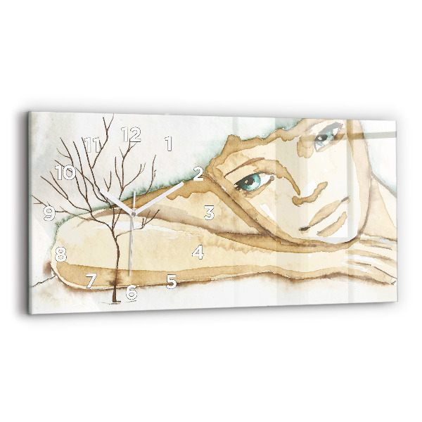 Horizontale Uhr mit motiv Porträt einer Frau