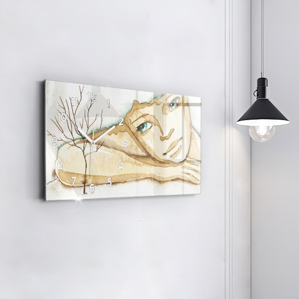 Horizontale Uhr mit motiv Porträt einer Frau