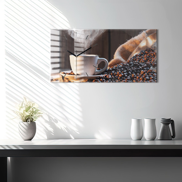 Horizontale Uhr Tasse Kaffee