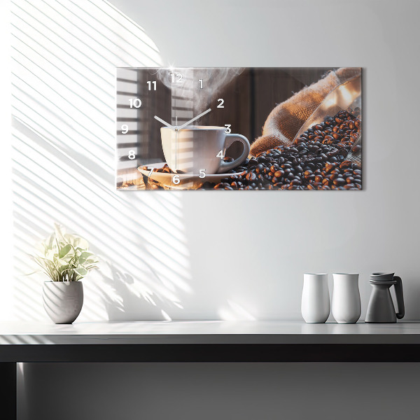 Horizontale Uhr Tasse Kaffee