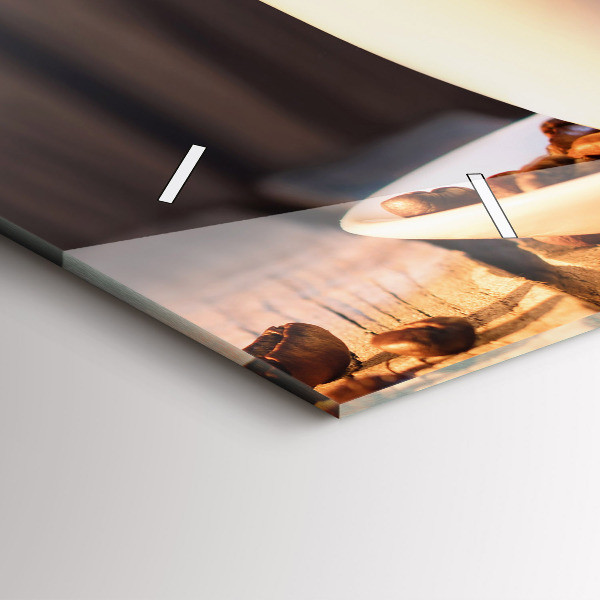 Horizontale Uhr Tasse Kaffee