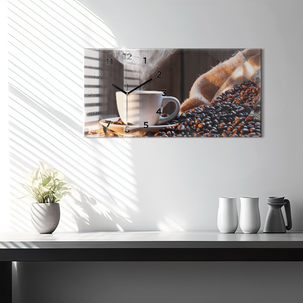 Horizontale Uhr Tasse Kaffee