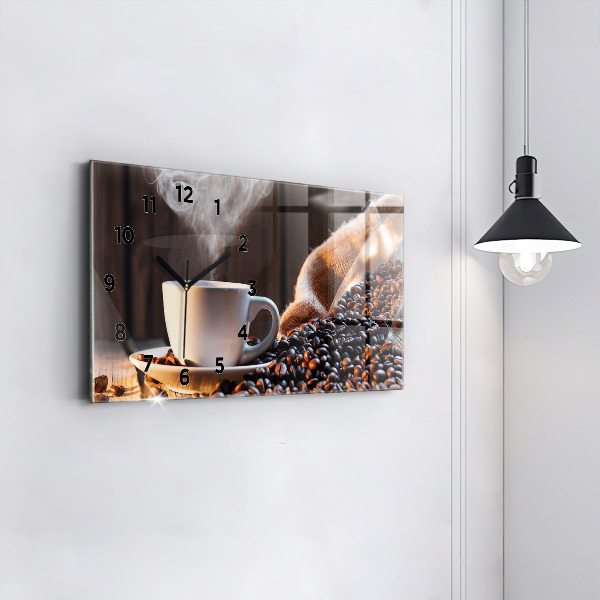 Horizontale Uhr Tasse Kaffee