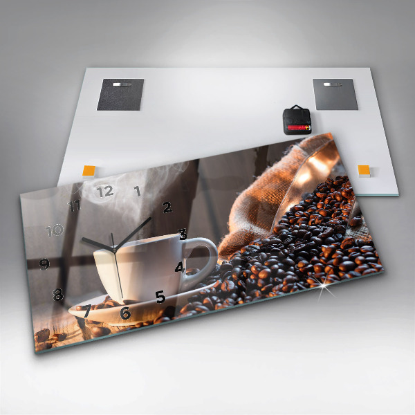 Horizontale Uhr Tasse Kaffee