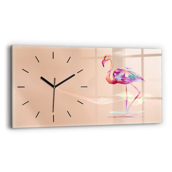 Horizontale Uhr Illustration eines Flamingos