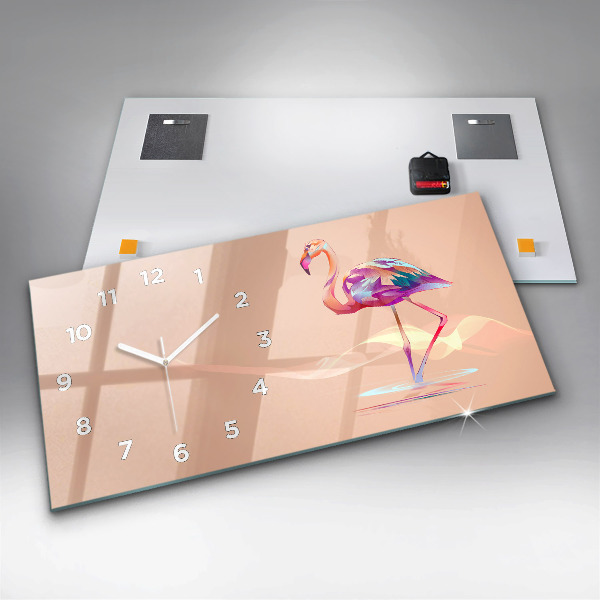 Horizontale Uhr Illustration eines Flamingos