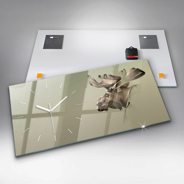 Horizontale Uhr mit motiv Grafik Elch