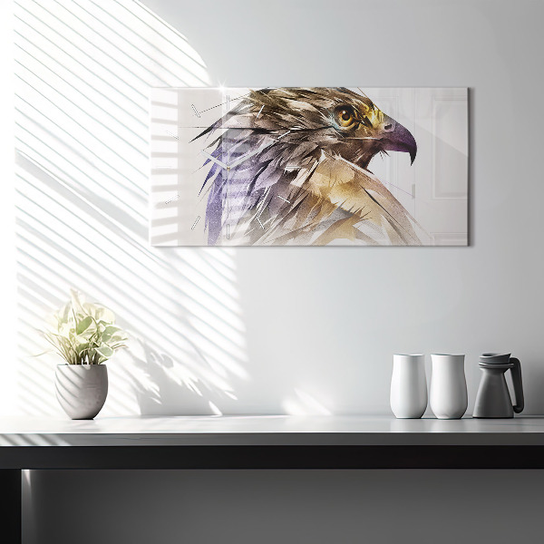 Horizontale Uhr Raubvogel