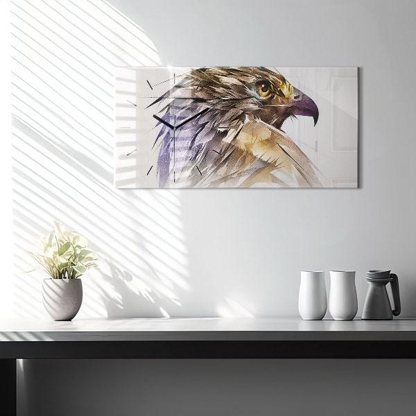 Horizontale Uhr Raubvogel