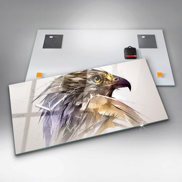 Horizontale Uhr Raubvogel