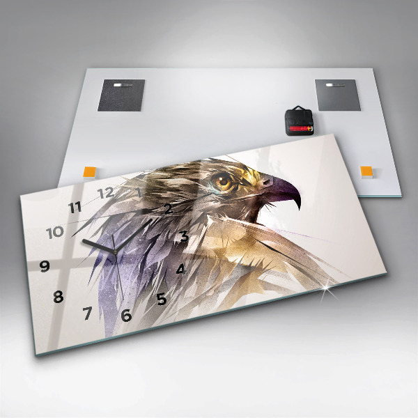 Horizontale Uhr Raubvogel