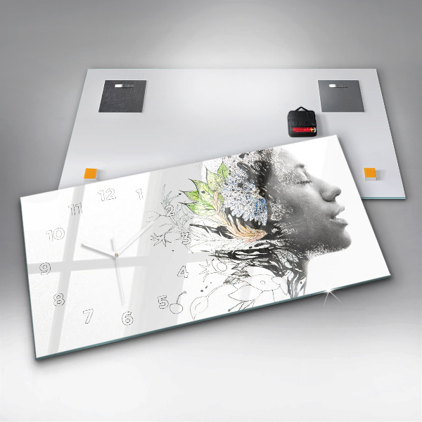 Horizontale Uhr Abstraktes Gesicht einer Frau