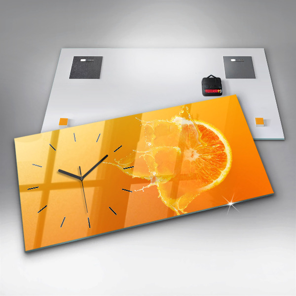 Horizontale Uhr mit motiv Orange
