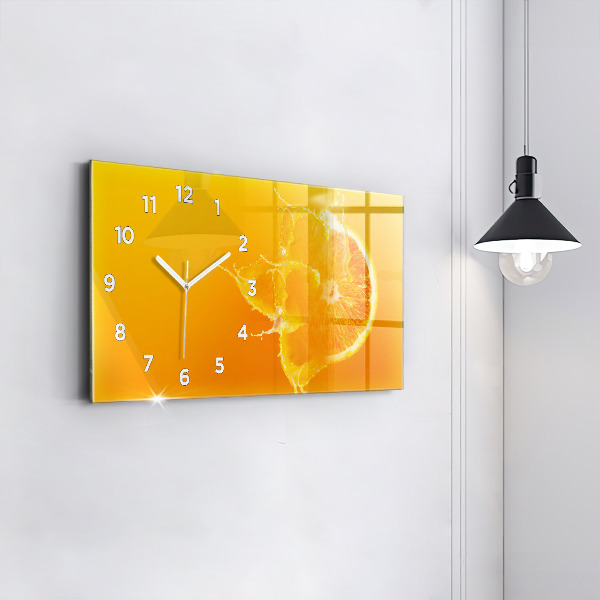 Horizontale Uhr mit motiv Orange