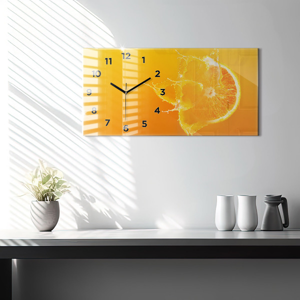 Horizontale Uhr mit motiv Orange