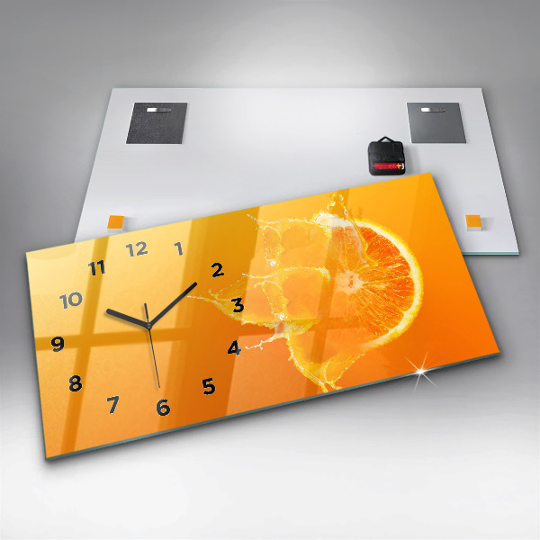 Horizontale Uhr mit motiv Orange