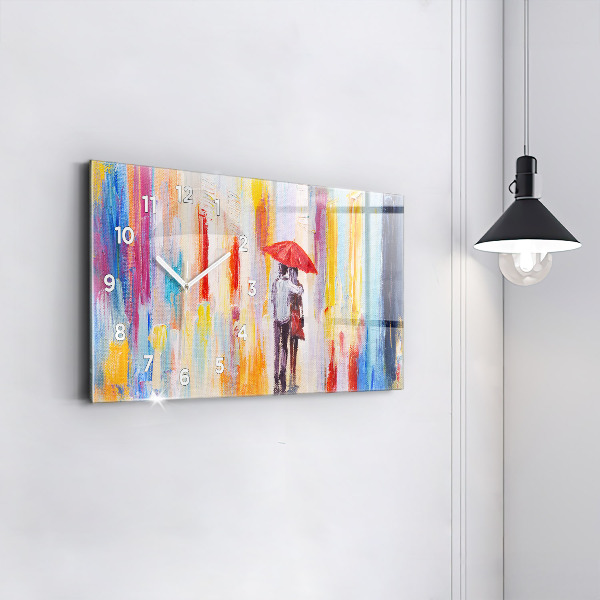 Horizontale Uhr Pärchen im Regen