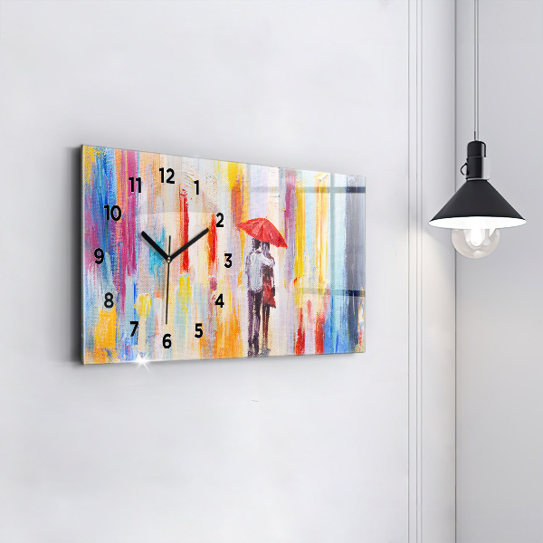 Horizontale Uhr Pärchen im Regen