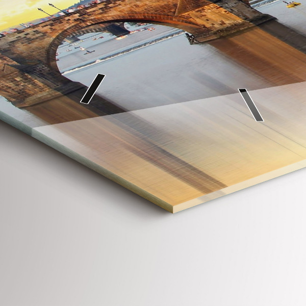 Horizontale Uhr mit motiv Panorama über einen Fluss