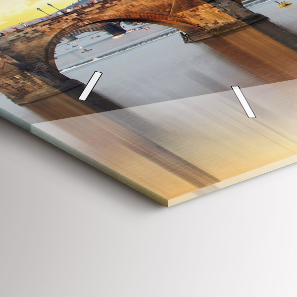 Horizontale Uhr mit motiv Panorama über einen Fluss