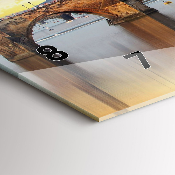 Horizontale Uhr mit motiv Panorama über einen Fluss