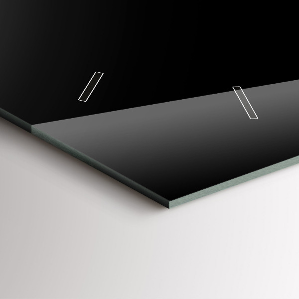 Horizontale Uhr mit motiv Schwarzes Metall Abstraktion