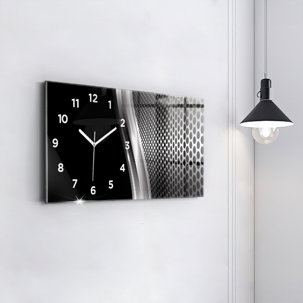 Horizontale Uhr mit motiv Schwarzes Metall Abstraktion