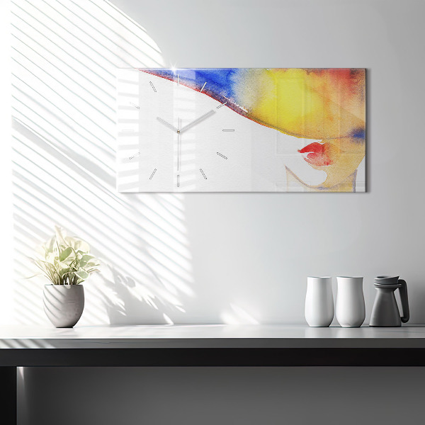 Horizontale Uhr Frau mit Hut