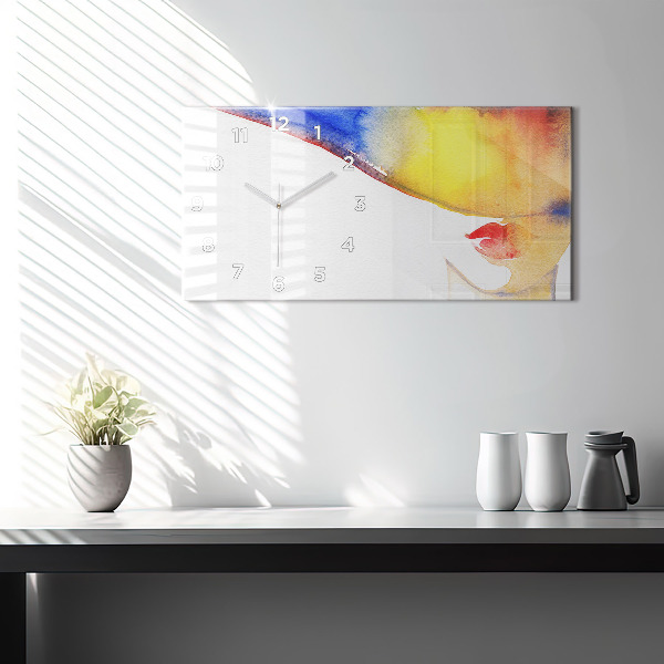 Horizontale Uhr Frau mit Hut