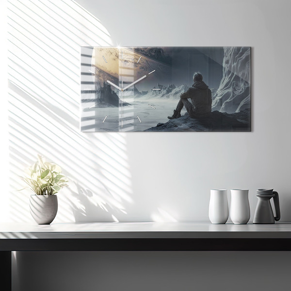 Horizontale Uhr mit motiv Männlicher Kosmos Planet