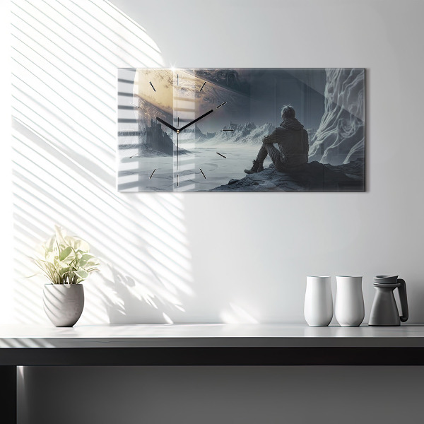 Horizontale Uhr mit motiv Männlicher Kosmos Planet