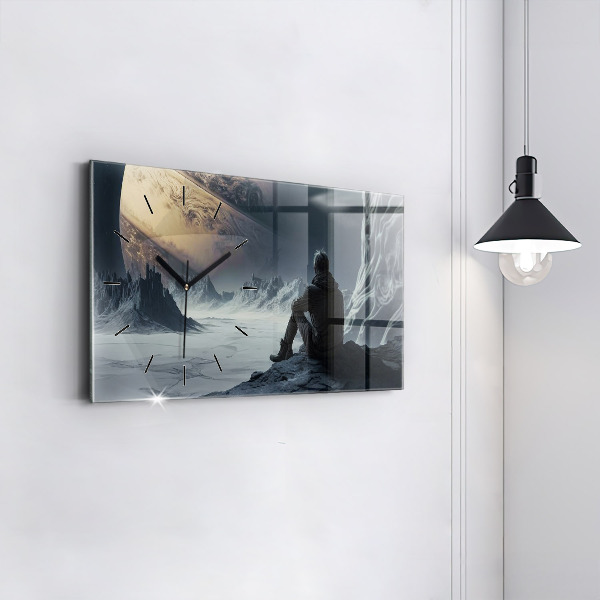 Horizontale Uhr mit motiv Männlicher Kosmos Planet